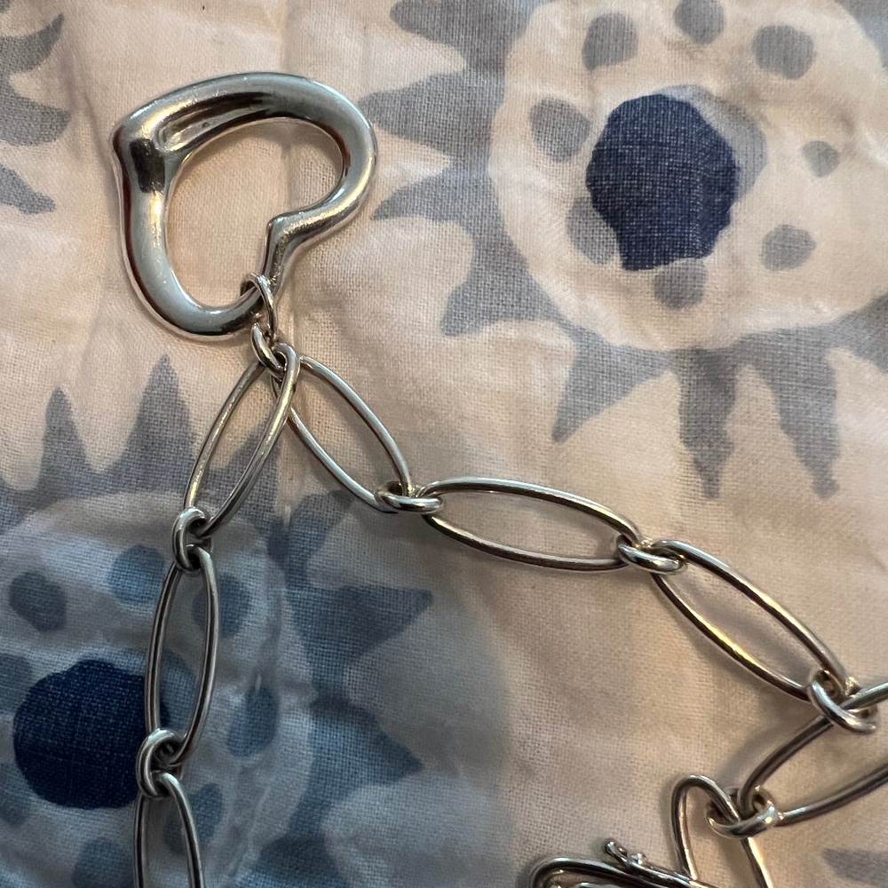 Tiffany vintage open heart bracelet and open heart pendant